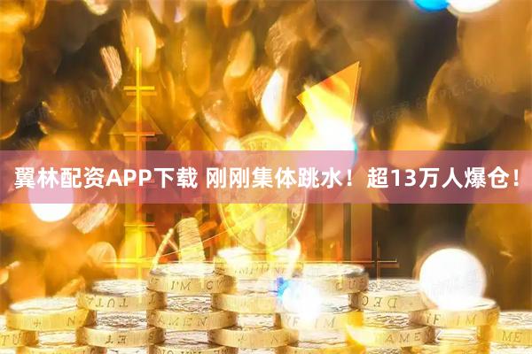 翼林配资APP下载 刚刚集体跳水！超13万人爆仓！